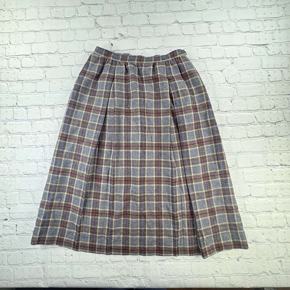 Genuine Pendelton Wool Tartan Women's Vintage Midi Skirt, 1940s Size 26/XS/S